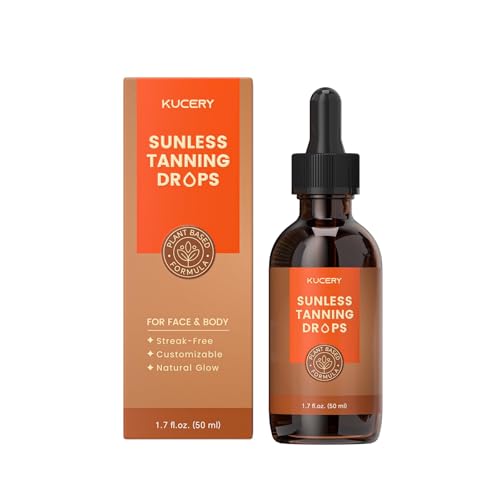 KUCERY Sunless Tanning Drops for Face & Body - Plant Based Self Tanner Drops with Botanical...