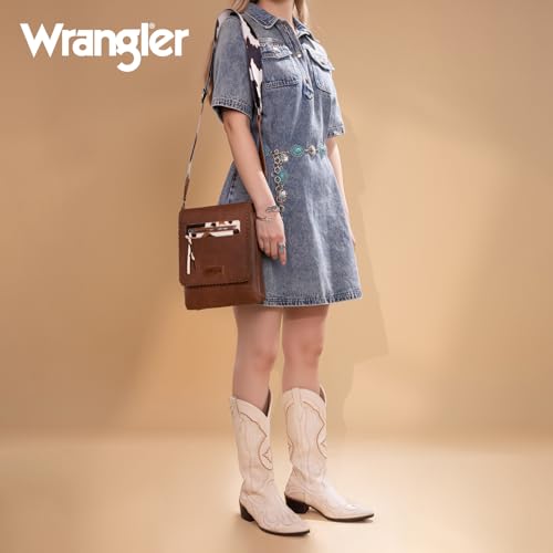 Wrangler Crossbody Bags for Women Satchel Purse Medium Shoulder Handbags with Detachable Guitar Straps WG72-93601BR — view 2