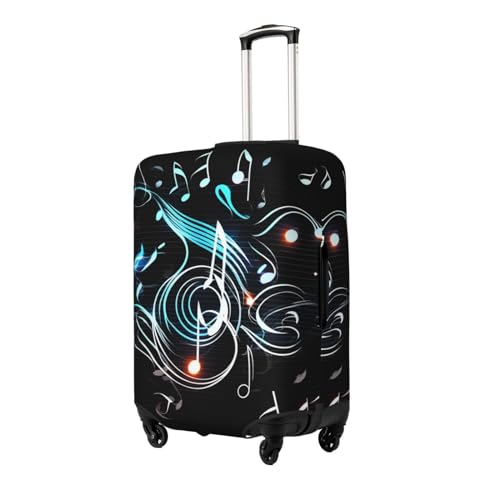 Music Note Luggage Cover Stretch Washable Suitcase Protector Suitcase Cover Anti-Scratch Luggage Sleeve Elastic Suitcase Case Protector Baggage Cover Fits 18-32 Inch2