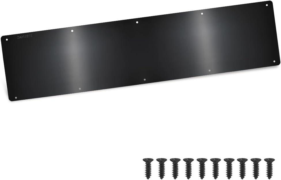 Door Kick Plate, Metal Kickplate for Bottom of Door,6x34 inch Aluminum Metal Plate Rounded Corners for Interior and Exterior Doors (Black)