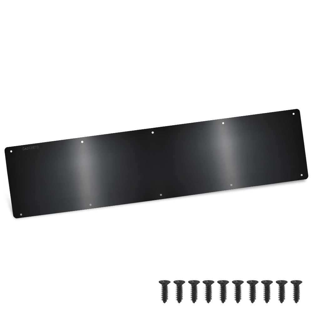 Door Kick Plate, Metal Kickplate for Bottom of Door,6x34 inch Aluminum Metal Plate Rounded Corners for Interior and Exterior Doors (Black)