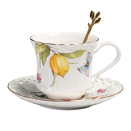 Ensemble de tasses à café et assiettes européennes en céramique pour éviter les taches