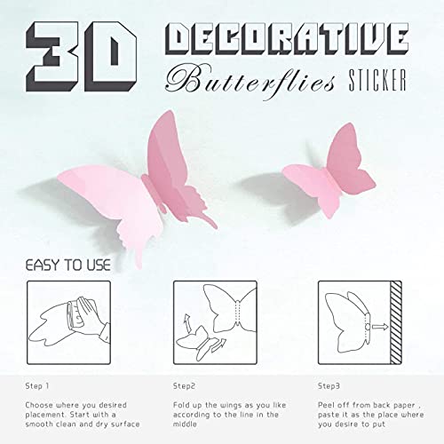 Butterfly Wall Decals, 24 Pcs 3D Butterfly Removable Mural Stickers Wall Stickers Decal Wall Decor For Home And Room Decoration (Multicolored) #TOP6