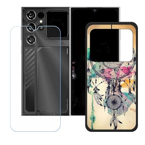 BMPNLSZ �K�p Oukitel C62 GT�p+HD�����K���X�ɓK�����ėpTPU�P�[�X�A�V���J�Q���P�[�X�o���p�[�ی�o�b�N�P�[�X-Oukitel C62 GT�p�ɓK����9�d�x�X�N���C�u�h�~�X�N���[���v���e�N�^(6,88") - WZ5
