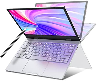 TOPOSH 2 in 1 Laptop, Windows 10 Home Tablet,Ram 8GB ROM 256GB SSD,11.6Inch Touch Screen,Processor Celeron N4120, Metal Body, WiFi and Bluetooth- Silver