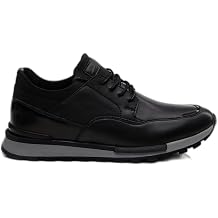 Hotic Men's Black Leather Sneakers - Luxurious Comfort and Style for Everyday Wear