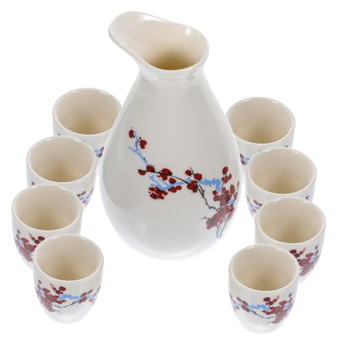 HOLIDYOYO 1juego Cerámica Para Sake Con Olla Tradicional Y Tazas De Elegante Para Bodas Y Celebraciones Decoración Japonesa Vintage