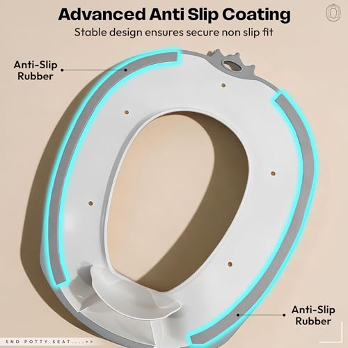 Image of StarAndDaisy Potty Seat /Chair for Kids 1-5 Years / 3-In-1 Baby Toilet Training Seat with Anti-Slip Pads, Removable Potty Pot, Potty Training Seat for Baby & Kids -Grey