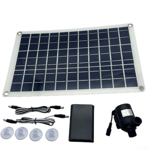 Besshepplo Kit de bomba de agua solar de 800 l/h, 50 W, 12 V, panel solar, bomba de agua, fuente, bombeo, estanque, jardín, piscina, bajo ruido, fuente solar de riego para estanque de peces, cascada
