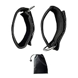 Anwangda 2Pcs Fußschlaufen Sport Knöchelriemen Beintrainingsschutz Für Kabelzüge Verstellbarer Fußriemen für Damen und Herren (Schwarz)
