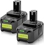 2 × 18V 5000mAh Battery Replacement for Ryobi 18V Battery One+ Compatible with Ryobi P108 P102 P103 P104 P105 P106 P107 RB18L50 RB18L25 RB18L40