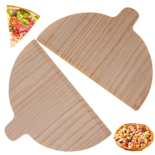 Gcroet 2 pcs pizza in legno buccia 11x6.7x0.2 '' paddle per pizza con impugnatura comoda a tavola facile da usare con spatola di pulizia della pulizia con bordo smussata per il taglio del pala.