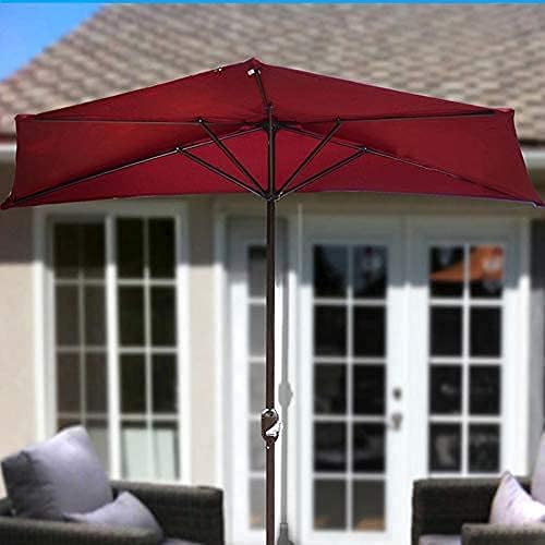 LSLYTQ 9.8 Feet Outdoor Parasol Semi-circle Against Wall Garden Parasol To Save Space, Rainproof And Sunscreen Dual-use Umbrella Red Home And Commercial good image 4