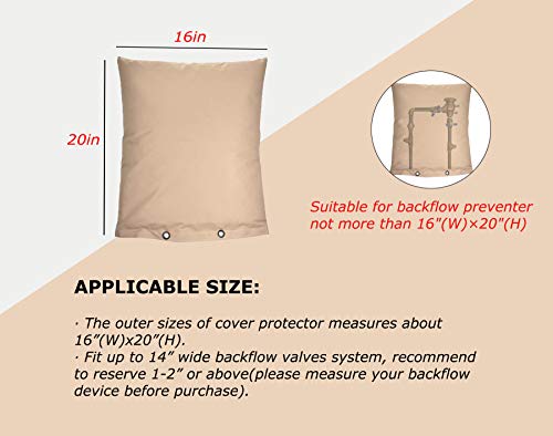 Backflow Preventer Insulation Cover，Antifreeze Protection Cover for Faucet Pipe，Frost protection cover for outdoor faucet pipes, sprinkler valve boxes, meters or controllers（16”W x 20”H） - Thumbnail 2