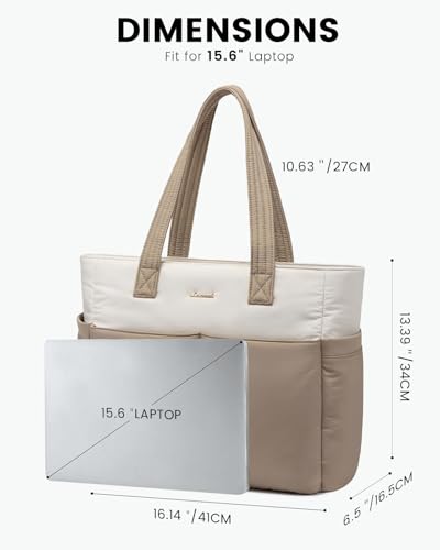 LOVEVOOK Puffer Tote Bag con 8 bolsillos y neceser miniatura 4