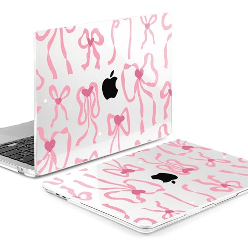 Image of MEEgoodo for M5 /M4 /M3 /M2 MacBook Air 15 inch Case 2026 2025 2024 2023, Case Fit Model (A3448 /A3241 /A3114 /A2941) for MacBook Air 15.3 inch, Coquette Ribbon Bow