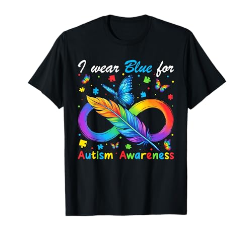 Autism Awareness Ribbon Blue Puzzle Support Men Women Kids T-Shirt