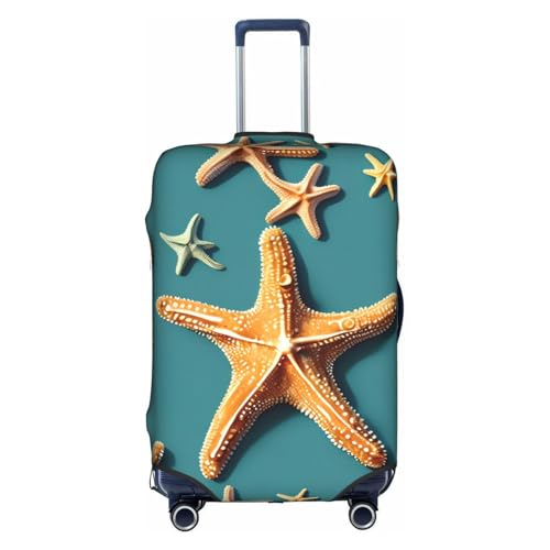 Housse de protection pour valise extensible XL blanche anti-rayures motif étoile de mer 45-81 cm