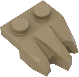 27261 2x2 Ornaments Three-Fingered Rock Shaped Panel, Dark Tan, 10 pcs | Gobricks GDS-M449, Compatible with LEGO bricks, MOC brick replacement parts, consistent color matching,