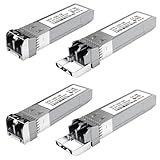 4PCS 10GBase-SR SFP+ Module, Multi-Mode LC Ethernet Transceiver, 10G 850nm MMF up to 400m, Compatible with Cisco SFP-10G-SR, Meraki, Ubiquiti UF-MM-10G, Mikrotik, Netgear, HPE, TP-Link, Aruba and More