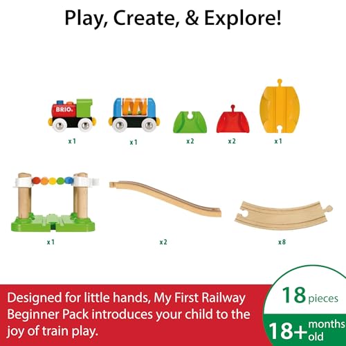 Circuit de train en bois BRIO 33727 Mon Premier Circuit de Découverte pour bébé