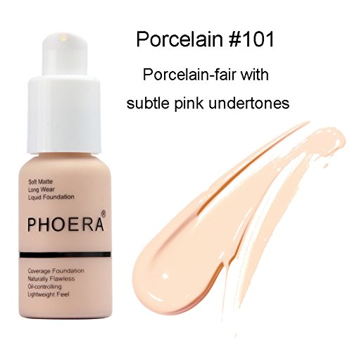 PHOERA Foundation Fluid Foundation natürlich Vollflächig Makellos Neuer mattierender Öl-Concealer 30ml 8 Farben Optional