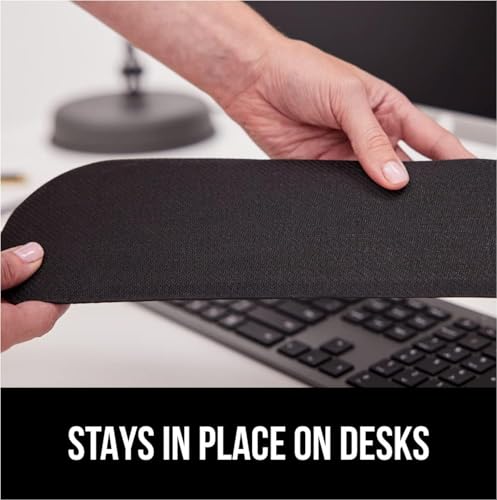 Image of Memory Foam Wrist Rest for Computer Keyboard, Mouse, Ergonomic Design for Typing Pain Relief, Desk Pads Support Hand and Arm, Mousepad Rests, Stain Resistant, 2 Piece Pad, Black