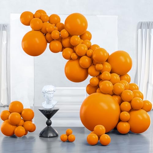 Image of PartyWoo Burnt Orange Balloons 127pcs Different Sizes of 36 18 12 10 5 Inch Terracotta Rust Fall Color Autumn Boho Balloon Arch Kit Garland for Thanksgiving Halloween Fall Party Decorations Orange-F53