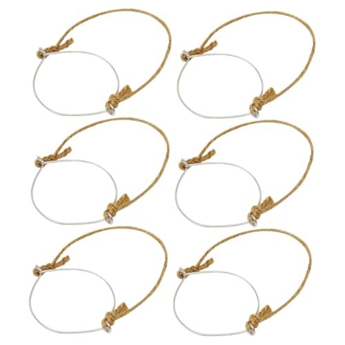 DOITOOL Colgadores Solares para Tarros de 70 MM Asas de Arpillera y Alambre de Acero Inoxidable 6 Piezas para Bricolaje y Decoración Colgante de Frascos