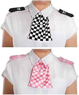 BLACK POLICE WPC EPAULETTES AND CHECKERED SCARF SET GREAT FOR COPS AND ROBBERS FANCY DRESS PARTY ACCESSORY