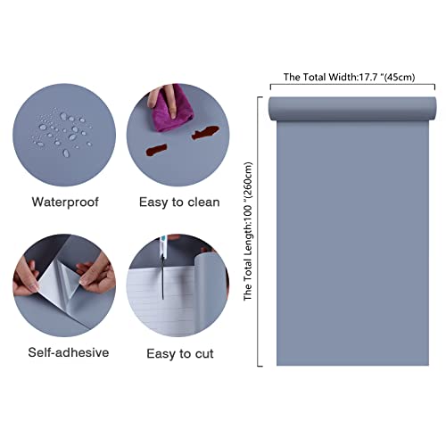 Chihut Light Blue Peel And Stick Wallpaper Thick Removable Blue Contact Paper For Cabinets Walls Matte Self Adhesive Solid Blue Wallpaper For Bathroom 17.7”X100” Blue Wall Paper Vinyl Roll For Shelves #TOP1