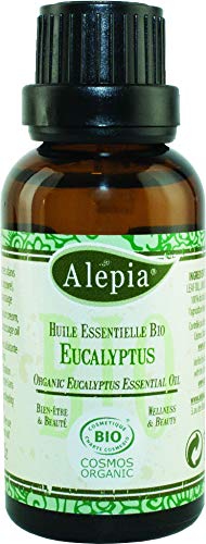 Alepia: Ätherisches Bio-Eukalyptusöl, 10 ml, 100% rein, zertifizierter Bio-Kosmos, gegen Erkältung, reinigend & reinigend