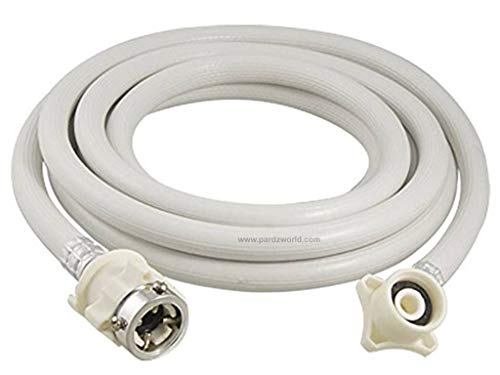 Image of PARDZWORLD 3m Extra Long Washing Machine Inlet Pipe Heavy Duty Flexible PVC Water Inflow Hose with Leak-Proof Tap Connectors for Fully Automatic Top & Front Load Washing Machines (3 Meter)