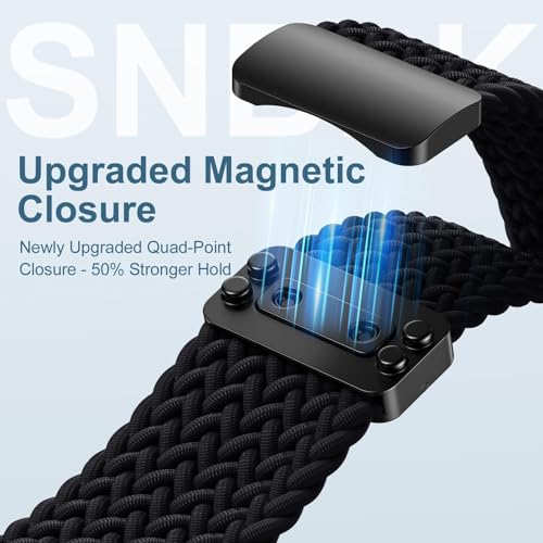 Image of VEMIGON Nylon Braided Magnetic Band Compatible with Samsung Galaxy Watch 8 /8 Classic, Elastic Fabric One Click No Gap Sport Strap for Galaxy Watch 8 40mm 44mm /8 Classic 46mm