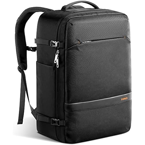 Inateck 42L Travel Backpack Carry On Cabin Backpack Hand Luggage Backpack Splash-proof, 15.6-inch Laptop Backpack, Flight Approved carry on travel backpack for Women Men, Black Cover