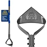 Hermsche Hoe Garden Tool, Heavy Duty Triangle 52.7' Manual Weeder with Long Handle, Carbon Steel Weed Removing Action Hoe Cultivator for Weeding, Digging, Loosening Soil, Hoeing, Edging