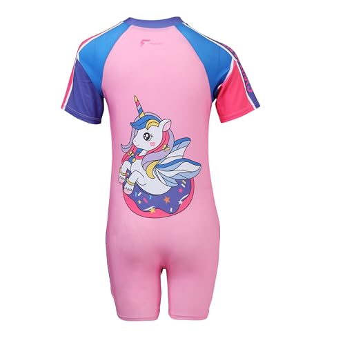 Image of FABSPORTS Kids Swimsuit Set Printed One-Piece Swimwear for Boys & Girls, Half Sleeve Bathing Suit, Comfortable Swimming Costume for Children, 2-12 Years
