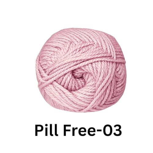 Image of VCR Light Pink Yarn, Pill-Free Soft Knitting Yarn, 100 Grams Hank, 263 Meters Length, Low-Pill Acrylic Yarn, Soft Crosia Threads, Pack of 1, Suitable for Beanies, Caps and Gloves