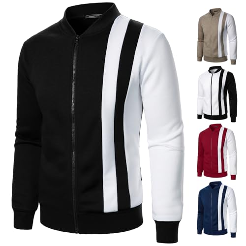 Mens Jacket Baseball Bomber Jackets Casual Full Zip Coat Outerwear Baseball Uniform Long Sleeve Spring Fall Outfits2