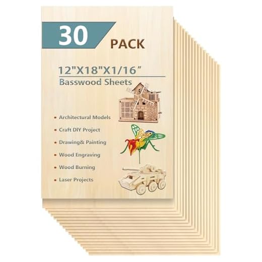 30 Pack of Basswood Craft Sheets