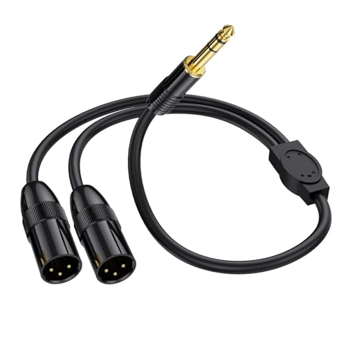 Cable adaptador Jack 6.35mm a 2x 3 Pines macho doble miniatura 1