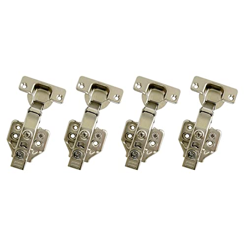 LIKERAINY 105 Grado Superposición Total Bisagra 35mm con Amortiguador Clip-on Tecnología Totalmente Solapado Bisagras para Puertas de Mueble Armarios de Cocina 4 Pcs Cover
