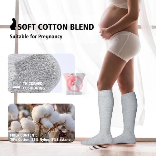 Image of LEVSOX Cotton Compression Socks for Women&Men 20-30mmHg Knee High Cute Support Sock for Nurses Pregnancy Travel