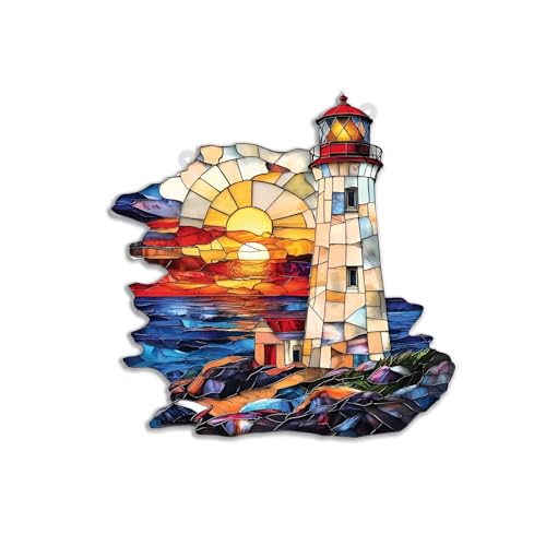 Imán decorativo acrílico faro arcoíris 3.15 pulg miniatura 2