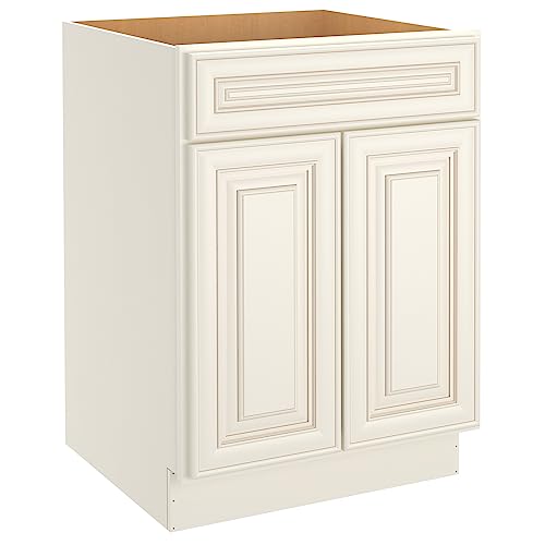 LOVMOR Kitchen Base Cabinets, Sideboard Storage Cabinet, Entryway Cabinet with 1-Drawer & Adjustable Shelf, 24" W X 24" D X 34-1/2"H