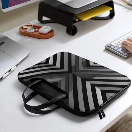 Bolso para Laptop 17 Pulgadas Rayas Blanco y Negro miniatura 6