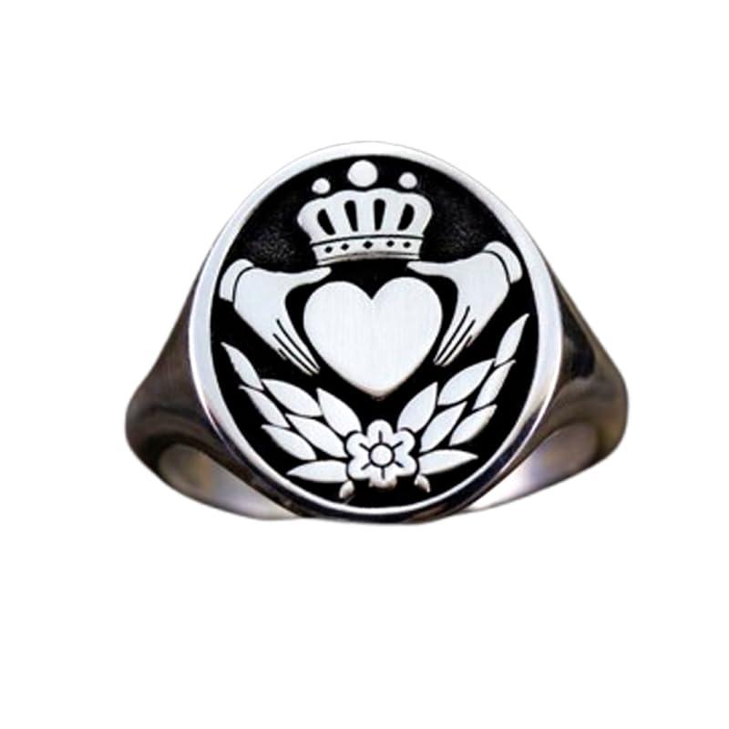 Chevalière Claddagh en argent 925 portez l'histoire de l'amour irlandais