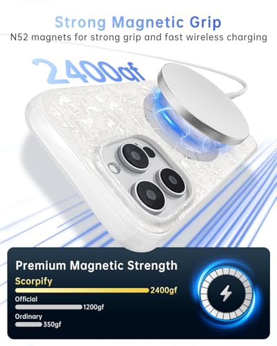 Coque iPhone 16 Pro magnétique perle blanche cadeau - 4