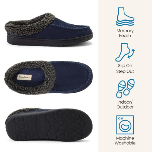 Image of Dearfoams Men's Brendan Indoor /Outdoor Breathable Memory Foam Clog House Shoe with Wide Widths Slipper