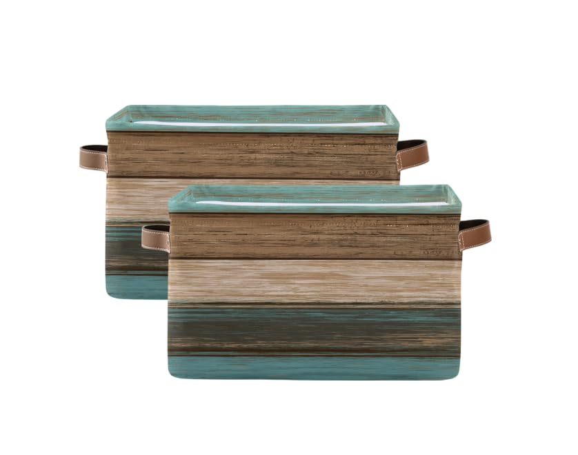 Cesta de almacenamiento rectangular con estampado de madera, cestas organizadoras para ropa, regalos para el hogar, oficina, dormitorio